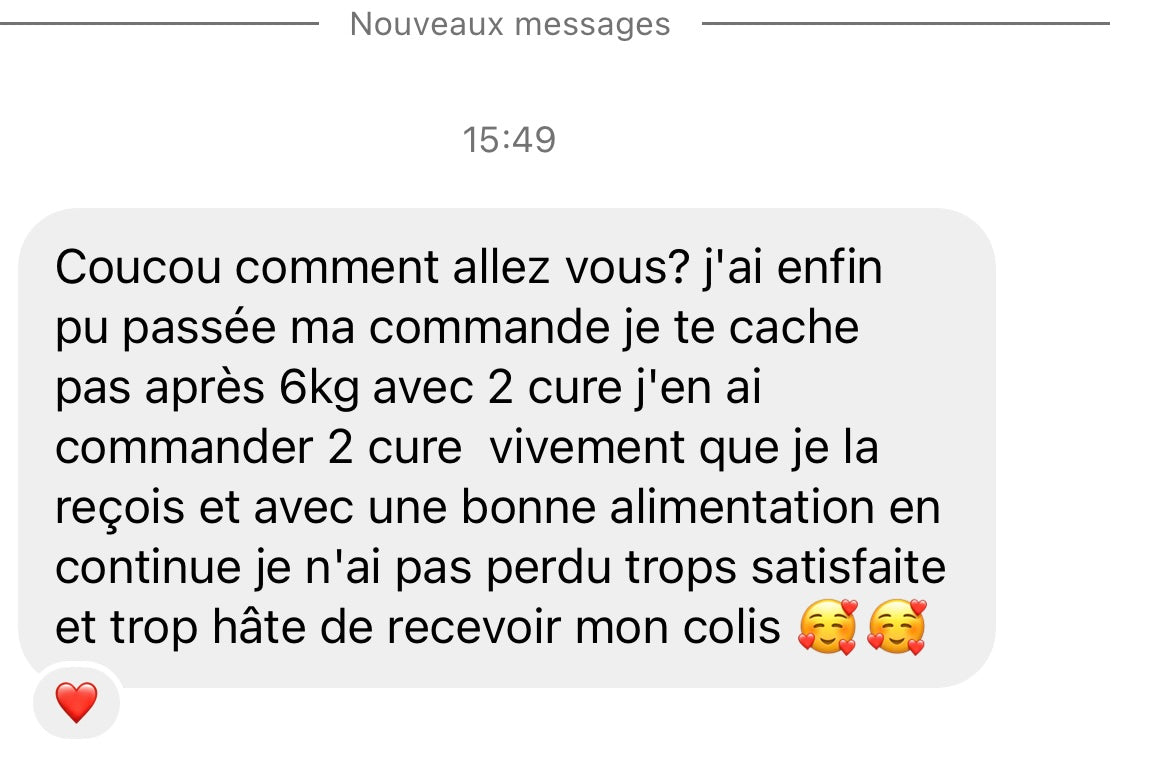 Témoignage cliente Instagram Cure Prise de Forme Abeli